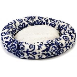 Hondenmand Kirka rond creme/blauw 80 cm