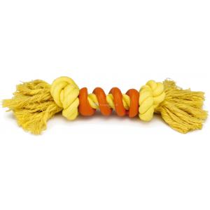 Flossytoy hondenspeeltje Spiralo geel oranje 30 cm